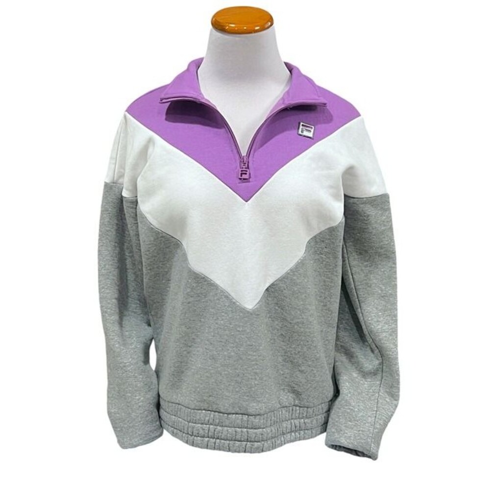 Small Fila Purple & Grey 1/4 Zip Pullover Sweatshirt